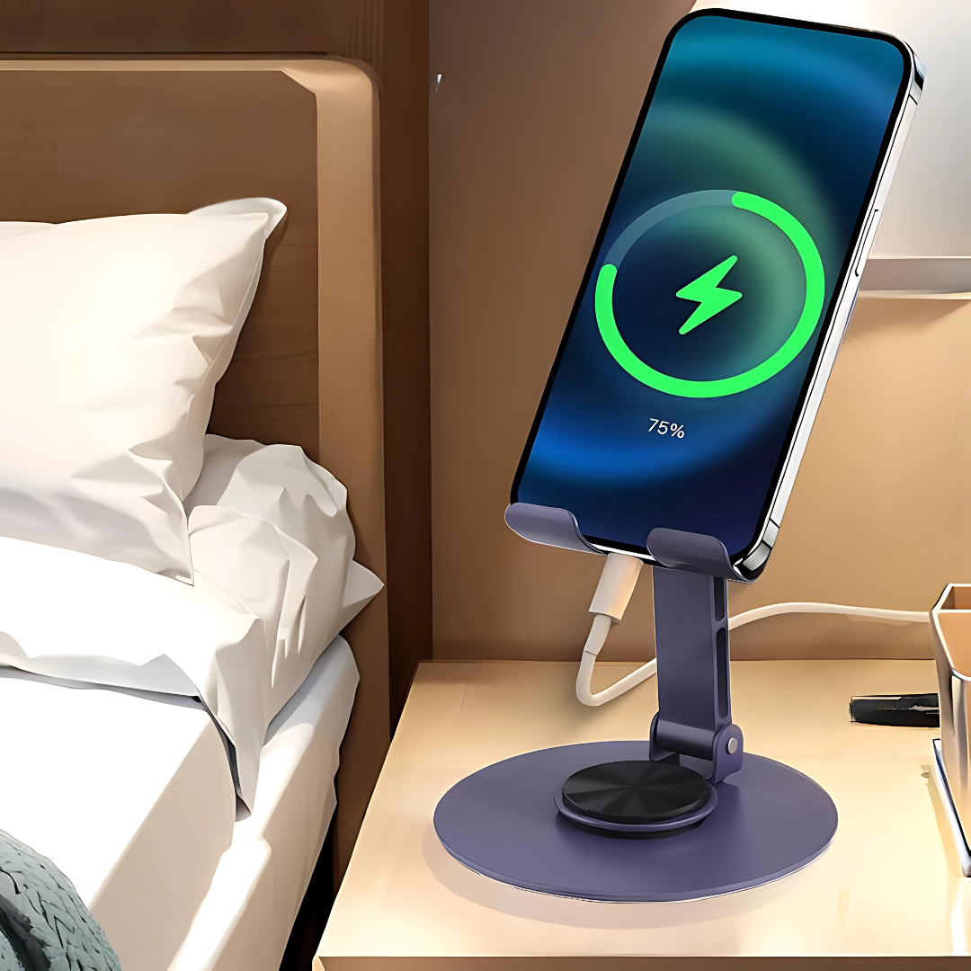 SOPORTE DE METAL PARA CELULAR DE 360° – Visualiza cómodo y sin manos