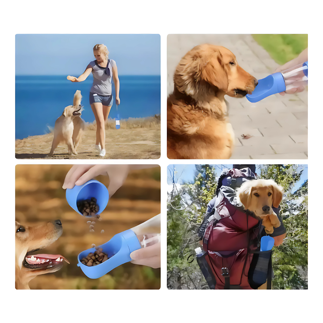 COMEDERO AZUL PARA MASCOTAS PORTÁTIL – Hidratación práctica en todo momento