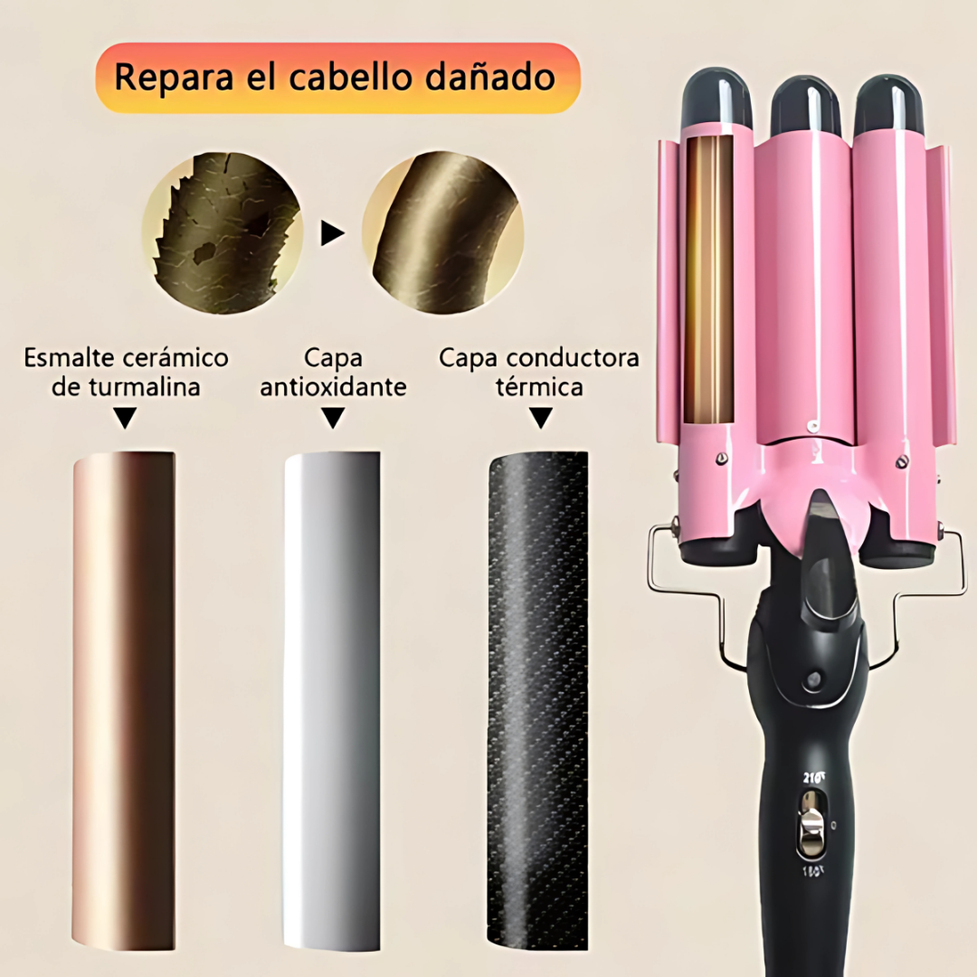 PLANCHA RIZADORA HONDAS DE SIRENA – Ondas definidas y volumen espectacular en minutos