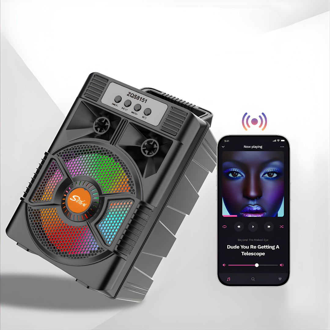 BOCINA PORTÁTIL – Potencia envolvente, conexión inalámbrica y sonido perfecto para cada momento