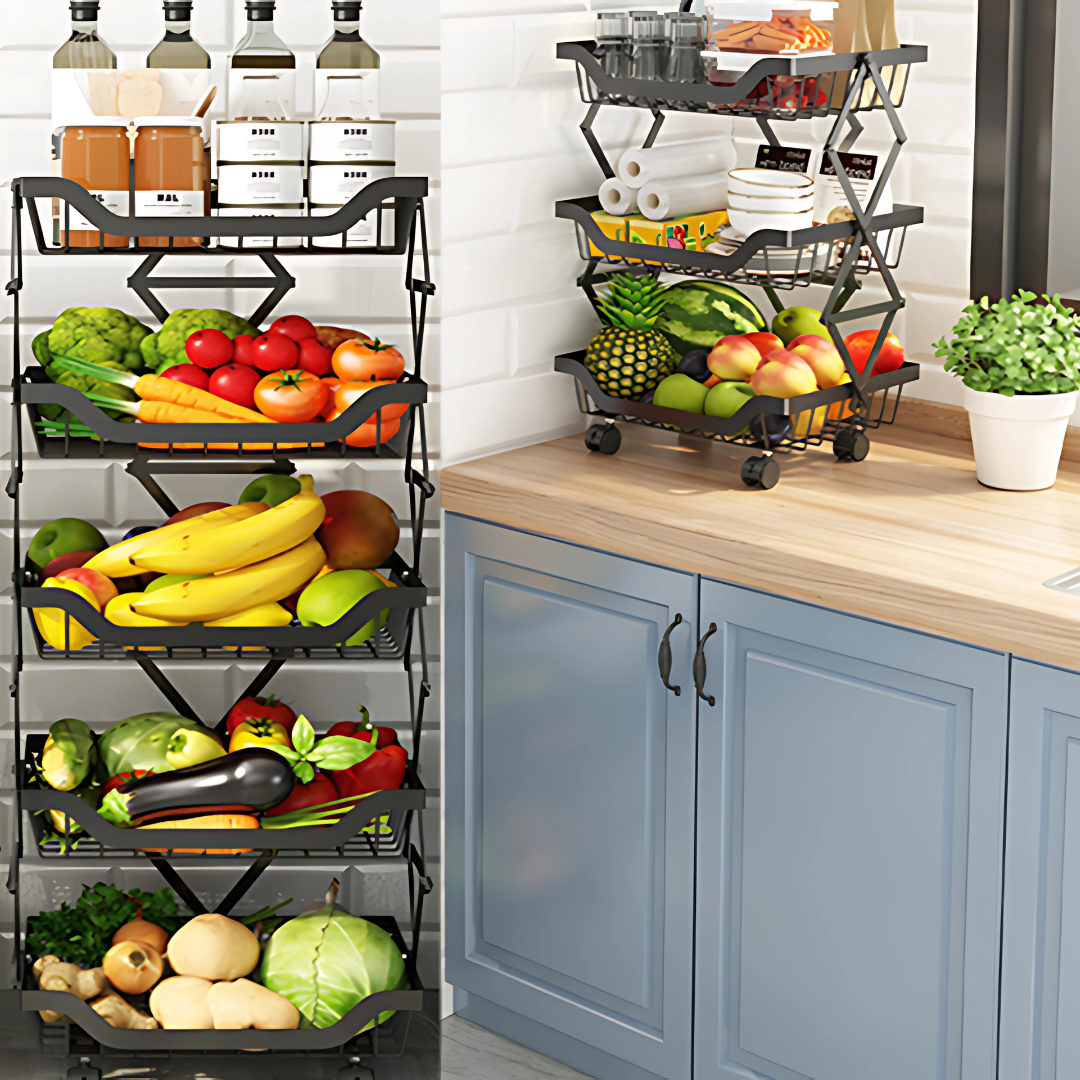FRUTERO PLEGABLE DE 4 NIVELES – Organización vertical para tu cocina
