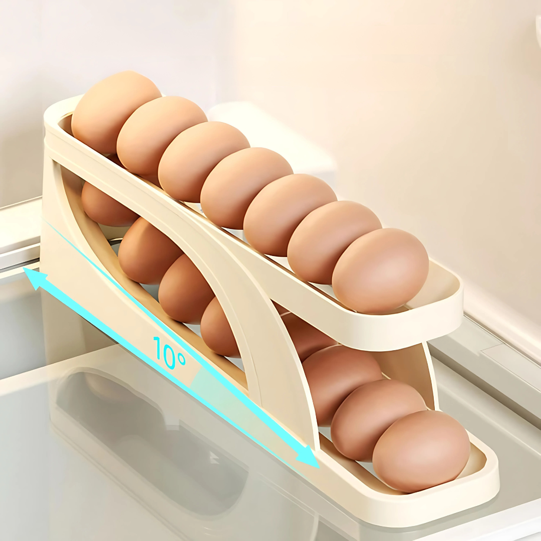 ESTANTE ORGANIZADOR PARA HUEVOS – Ahorra espacio y mantén tus huevos siempre a la vista y ordenados
