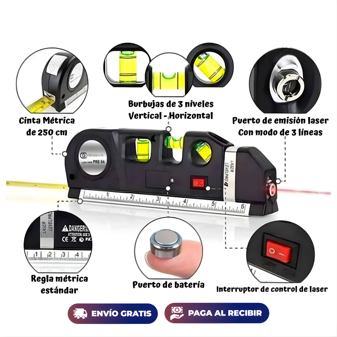 NIVEL LASER 3 EN 1 – Precisión profesional, líneas perfectas y resultados exactos en cada proyecto