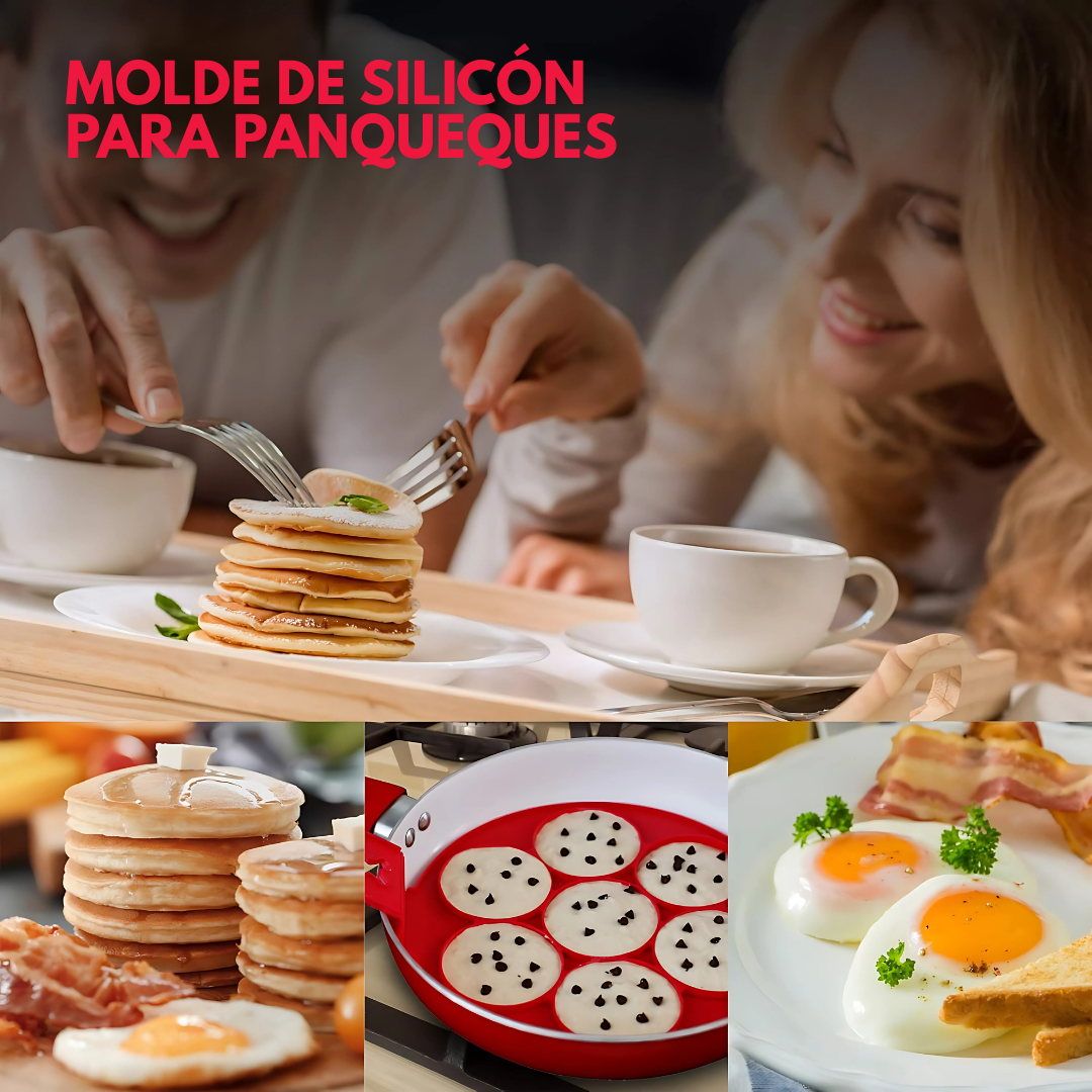 MOLDE DE SILICÓN PARA PANQUEQUES – ROJO – Haz panqueques perfectos sin esfuerzo