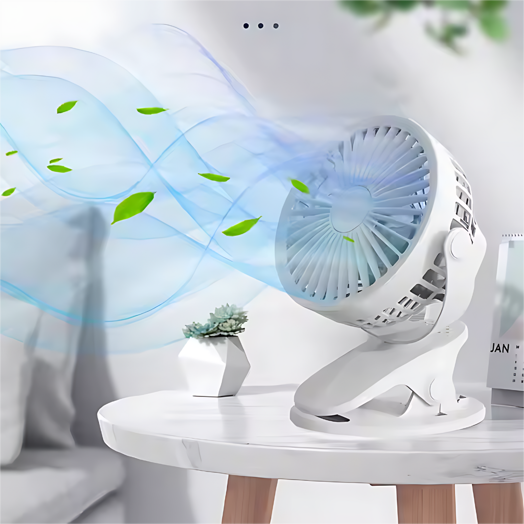 VENTILADOR CON CLIP VERDE – Frescura portátil donde la necesites