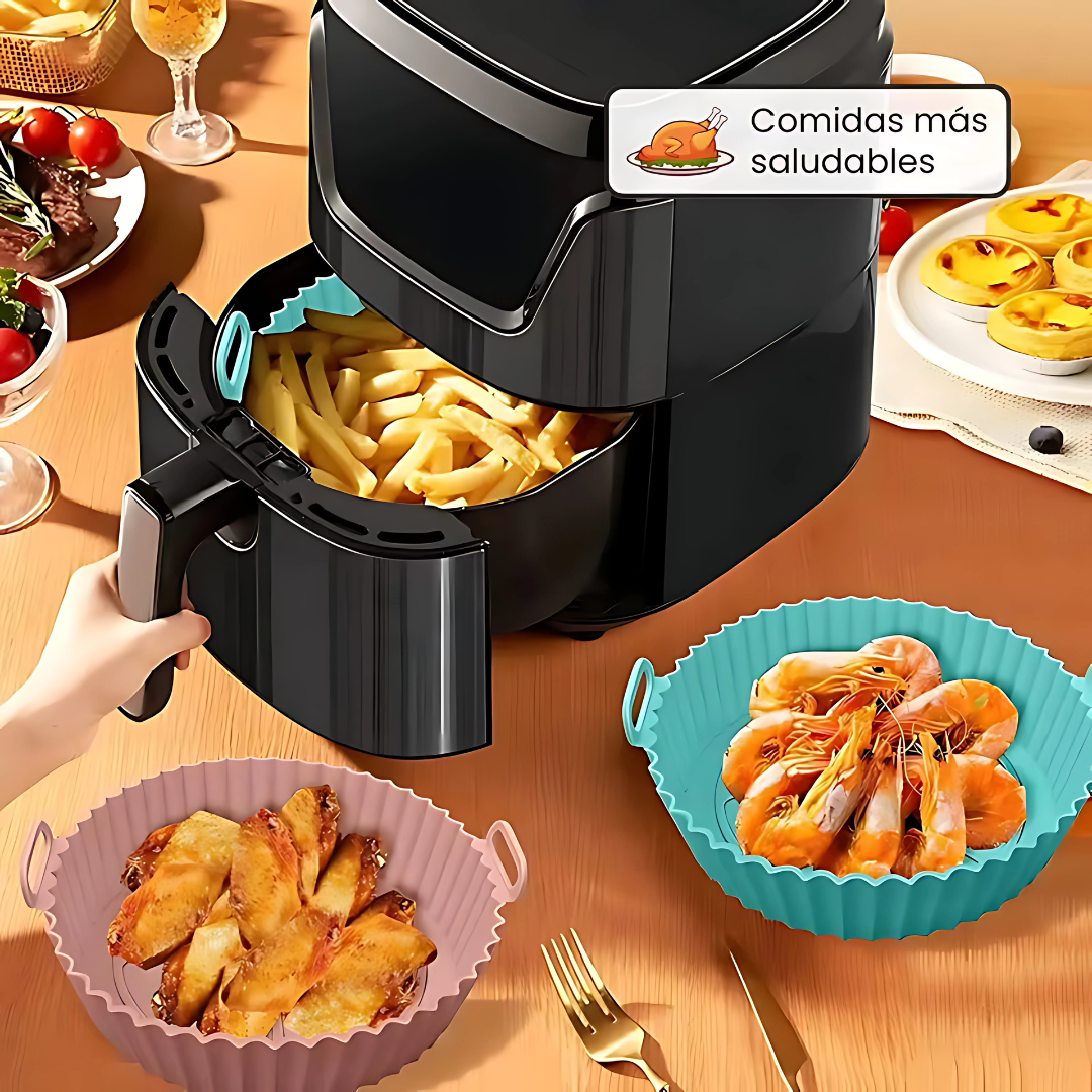 Set de Moldes de Silicona Airfryer x6 – Cocina sin ensuciar y con resultados perfectos