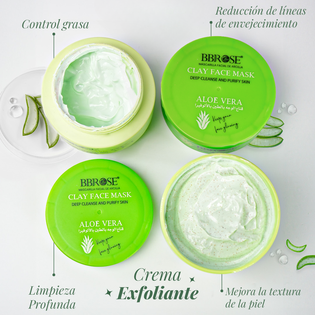 MASCARILLA EXFOLIANTE ACLARADORA CON EXTRACTO DE ALOE VERA – Purifica, ilumina y renueva tu piel naturalmente