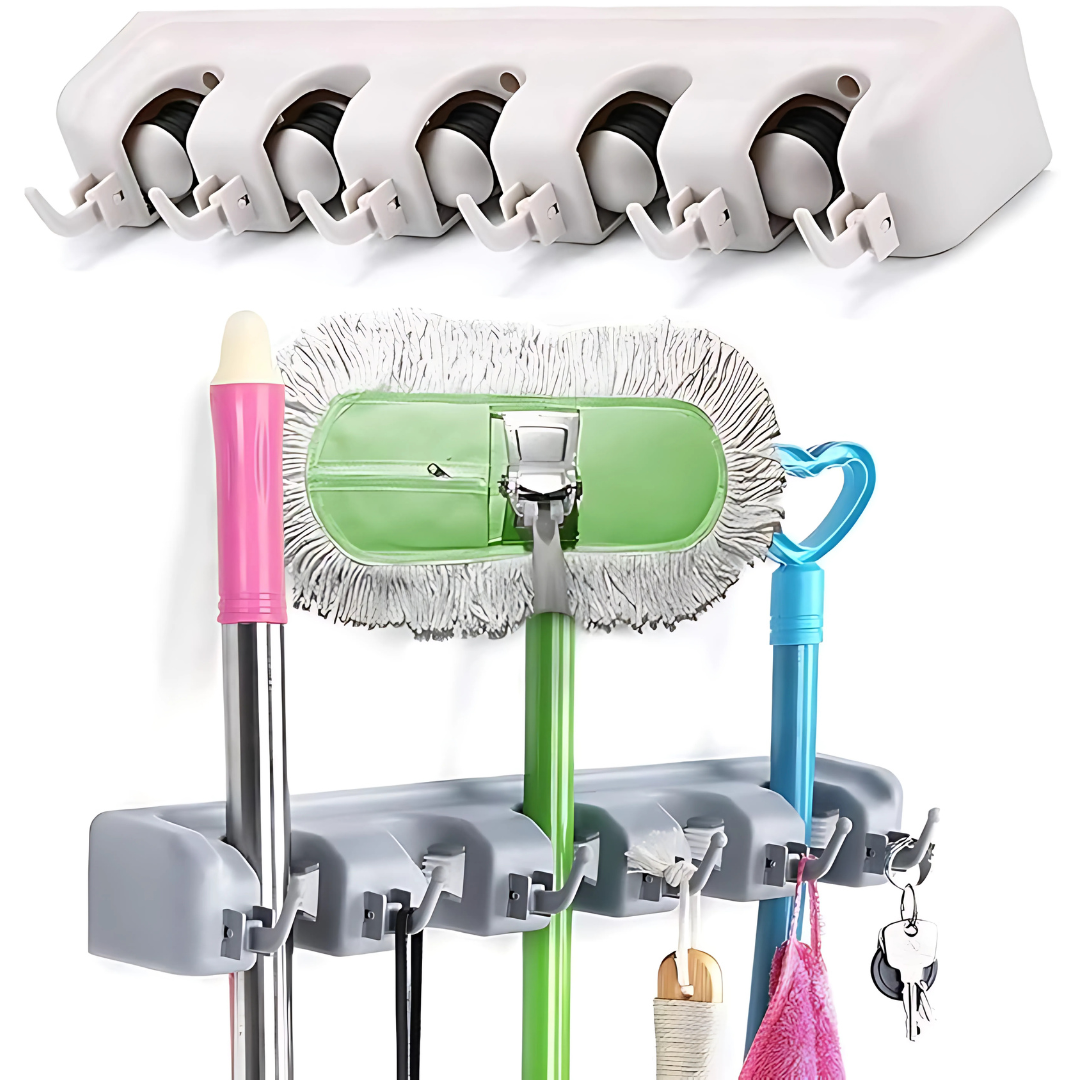 SOPORTE PARA ORGANIZAR UTENSILIOS DE LIMPIEZA – Mantén todo en su lugar con facilidad