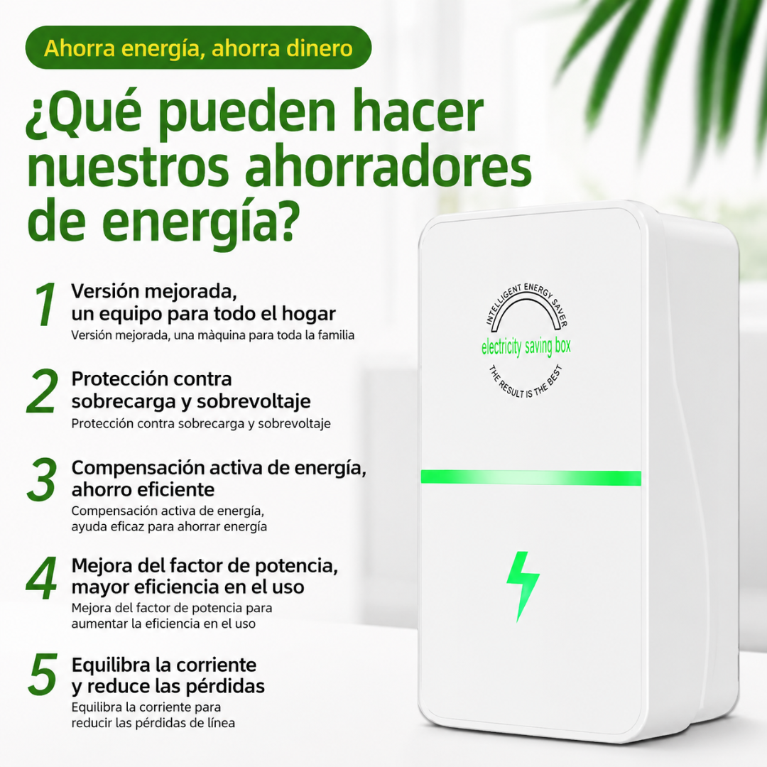 AHORRADOR DE ENERGÍA – Optimiza el consumo eléctrico y reduce el desperdicio de energía en tu hogar