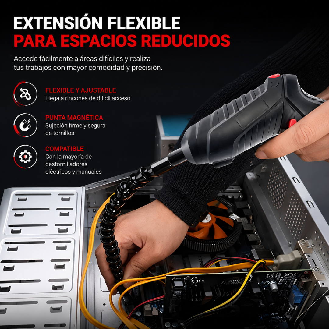 DESTORNILLADOR INALÁMBRICO – Kit completo para reparar, instalar y ensamblar con rapidez y precisión