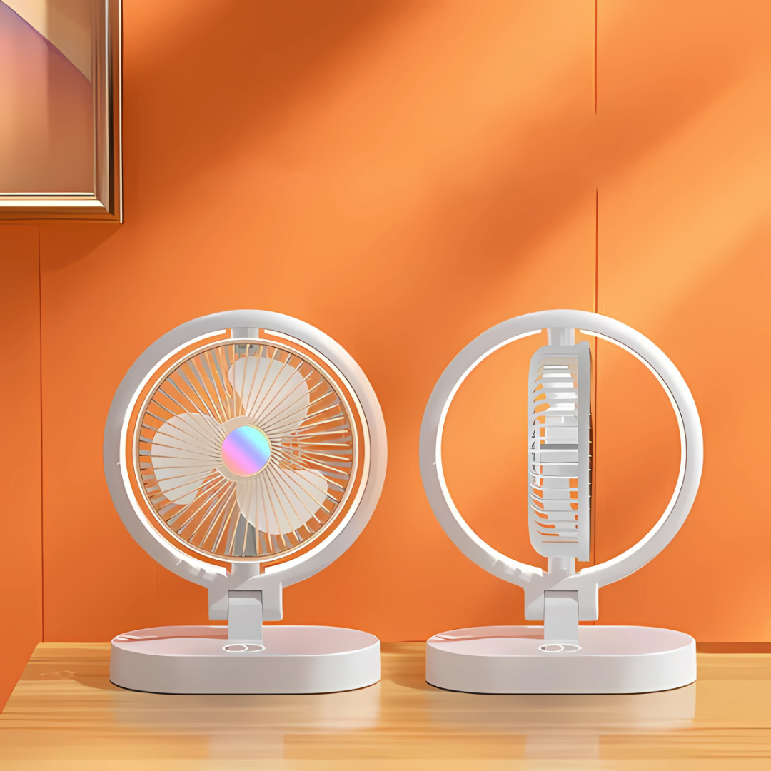 VENTILADOR DE ESCRITORIO – Frescura portátil en cualquier momento