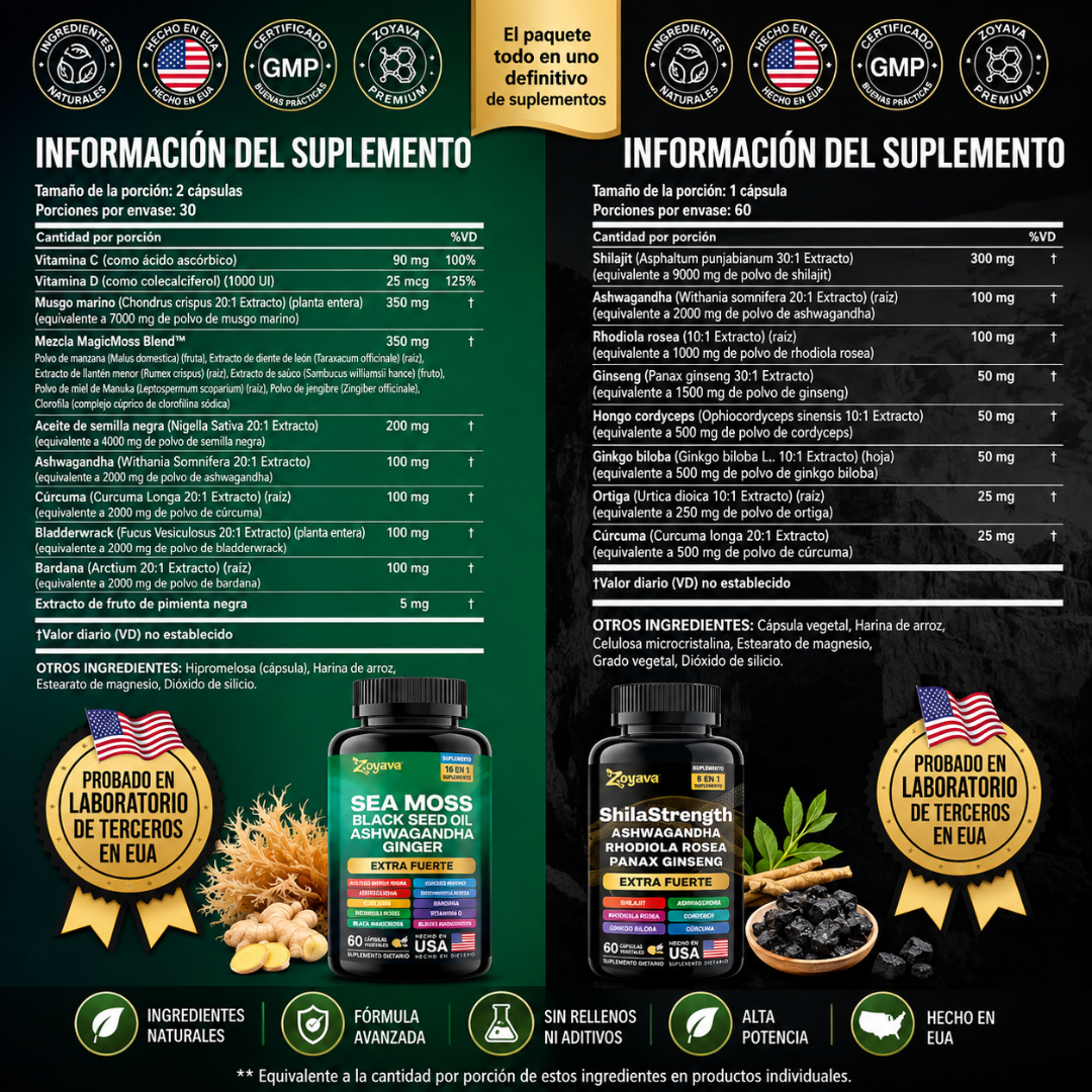 COMBO SHILAJIT + SEA MOSS – Energía y vitalidad masculina