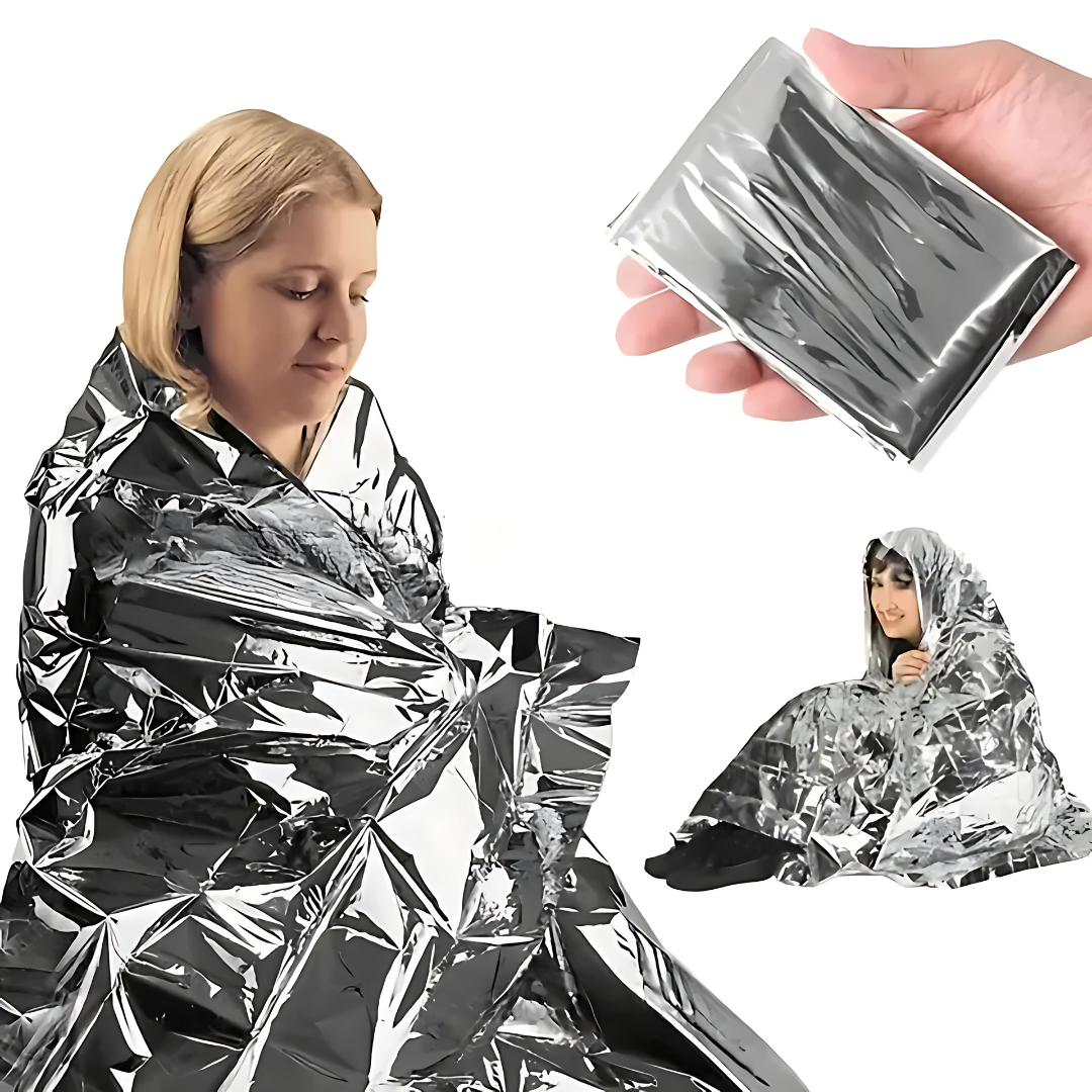Pack 5 Und. Manta Térmica de Emergencia - No dejes que el frío te sorprenda: protección térmica compacta para emergencias o senderismo.