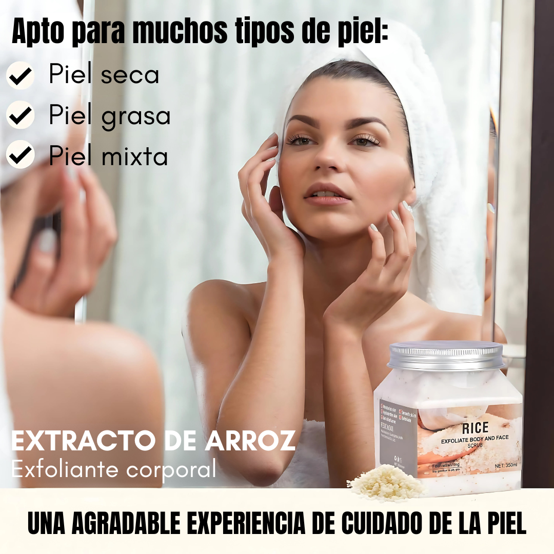 EXFOLIANTE DE ARROZ PARA CUERPO Y ROSTRO – Piel suave, limpia y luminosa naturalmente