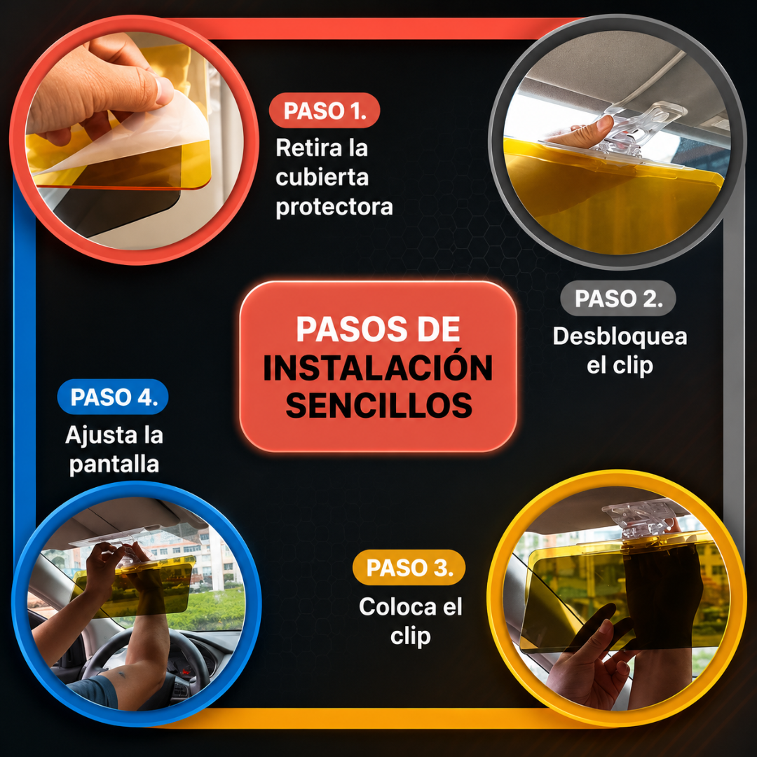 VISOR HD PARA AUTO – Maneja sin deslumbramientos, mayor claridad y seguridad en cada trayecto