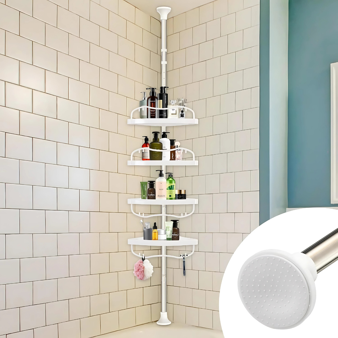 ORGANIZADOR ESQUINERO DE BAÑO – Ahorra espacio y ten todo al alcance