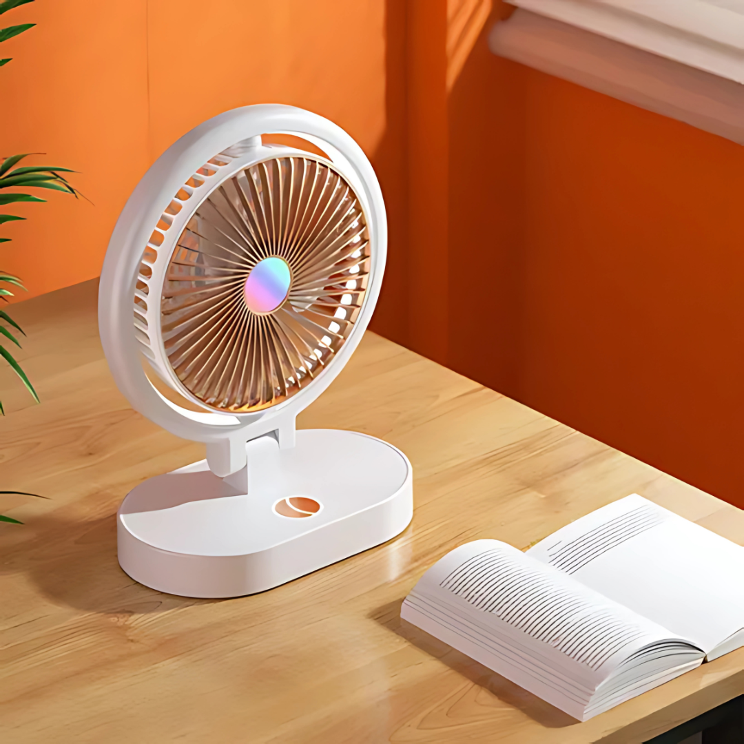 VENTILADOR DE ESCRITORIO – Frescura portátil en cualquier momento