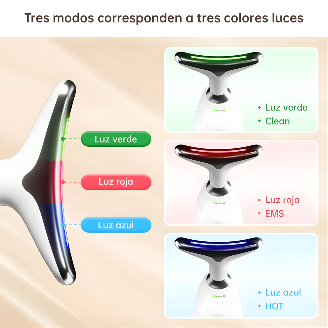 MASAJEADOR FACIAL LUZ LED — Tu spa facial y cervical desde casa