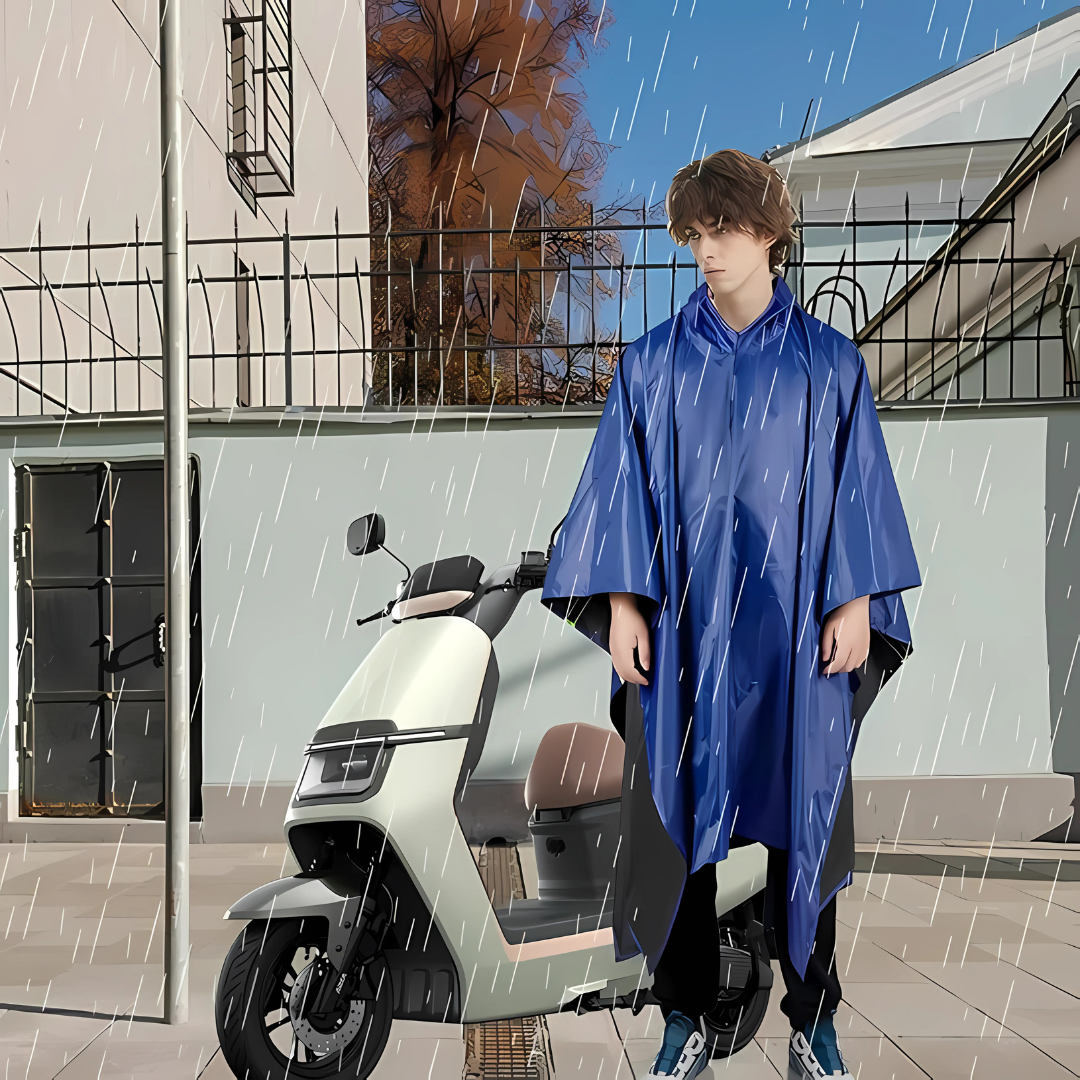 PONCHO IMPERMEABLE REFLECTANTE – Protección total bajo la lluvia, con máxima visibilidad