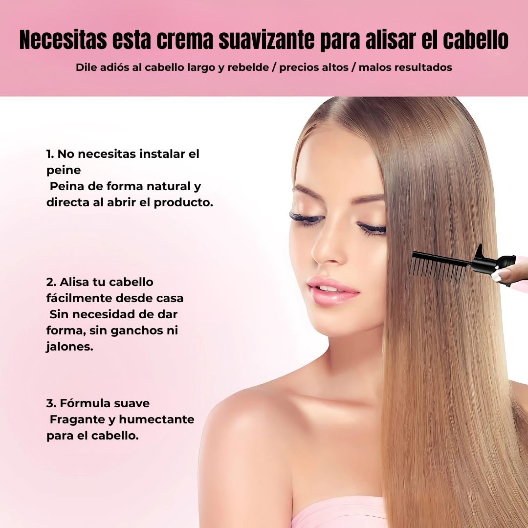 CREMA ALISADORA KERATINA COLÁGENO – Cabello liso, brillante y sin frizz