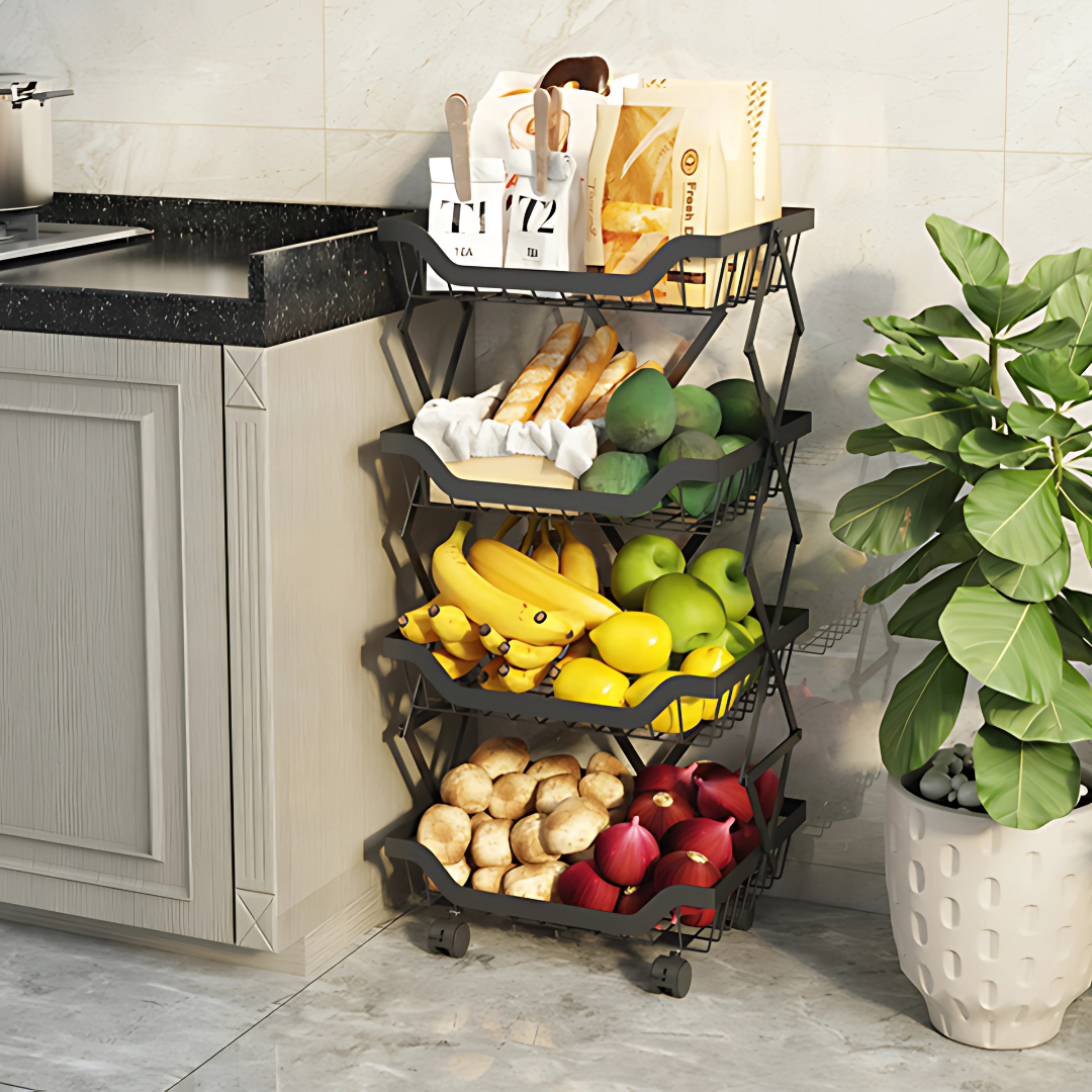 FRUTERO PLEGABLE DE 4 NIVELES – Organización vertical para tu cocina