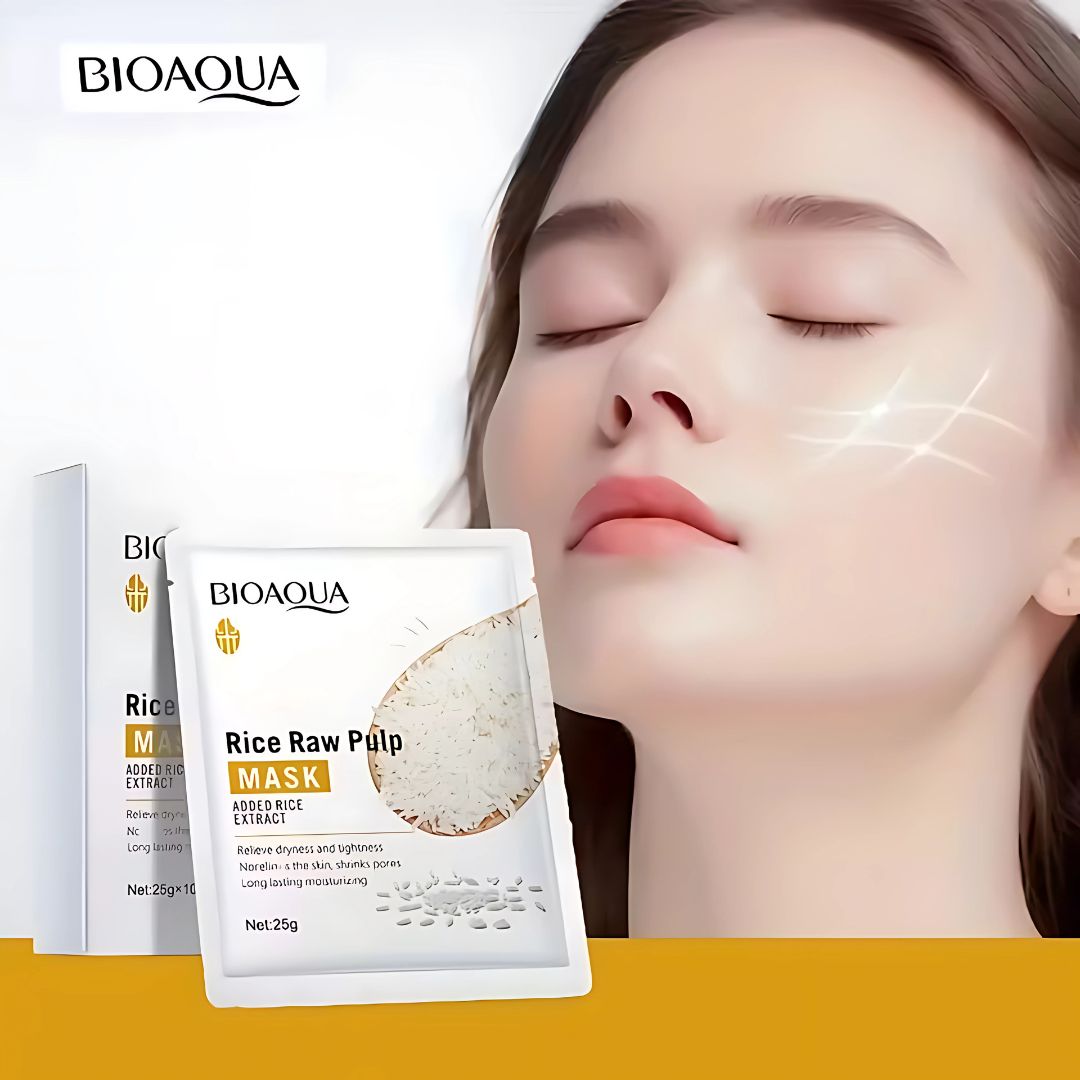 MASCARILLA FACIAL DE ARROZ (PACK X4) – Hidratación y luminosidad natural