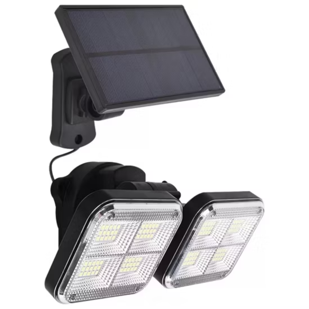 LUZ LED SOLAR 2 FOCOS – Iluminación potente y ecológica para exteriores