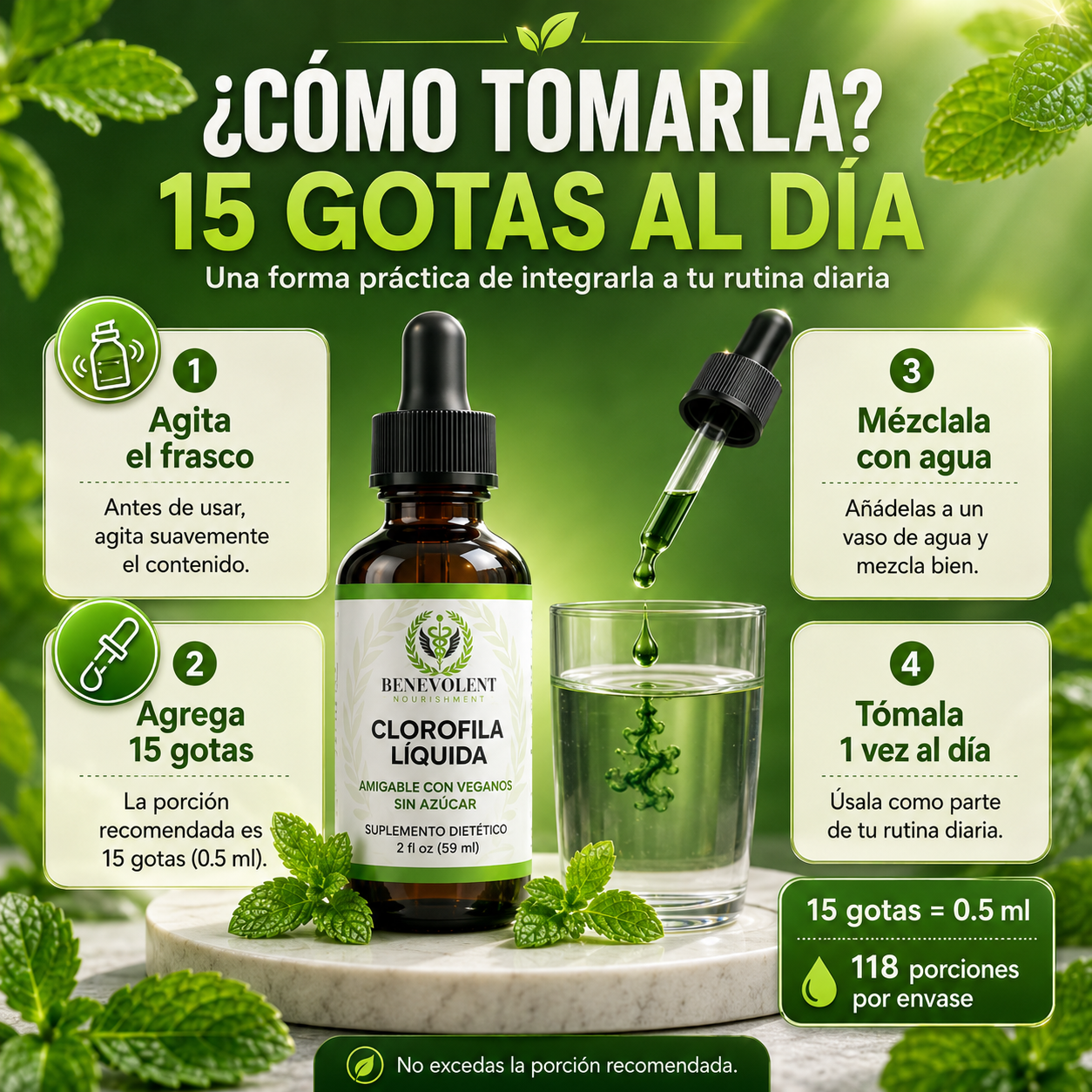 LIQUID CHLOROPHYLL 59ML – Apoyo digestivo para sentirte más ligera cada día