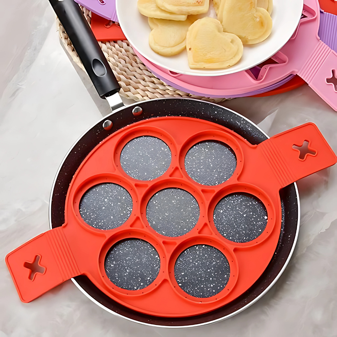 MOLDE DE SILICÓN PARA PANQUEQUES – ROJO – Haz panqueques perfectos sin esfuerzo
