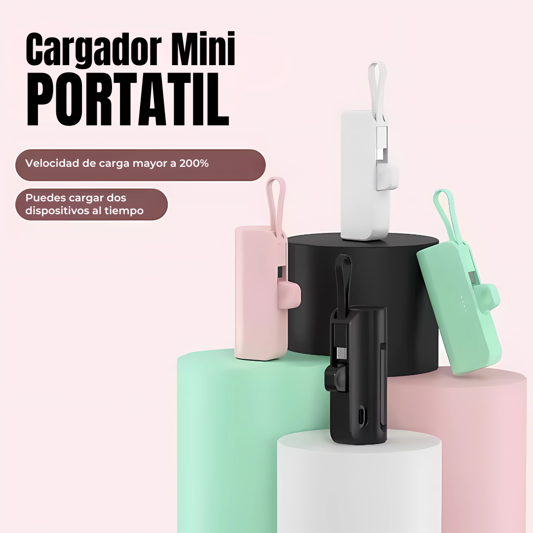 Mini Cargador Portátil – Carga rápida al instante, sin cables ni enredos