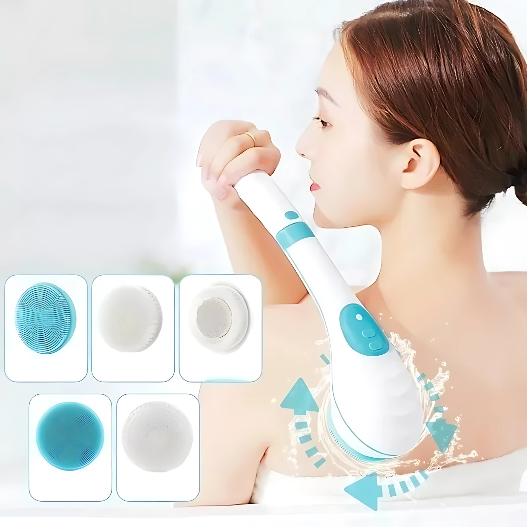 Cepillo de Ducha GlowSpin™ - Renueva tu piel sin esfuerzo: exfoliación, limpieza y masaje en una sola pasada.