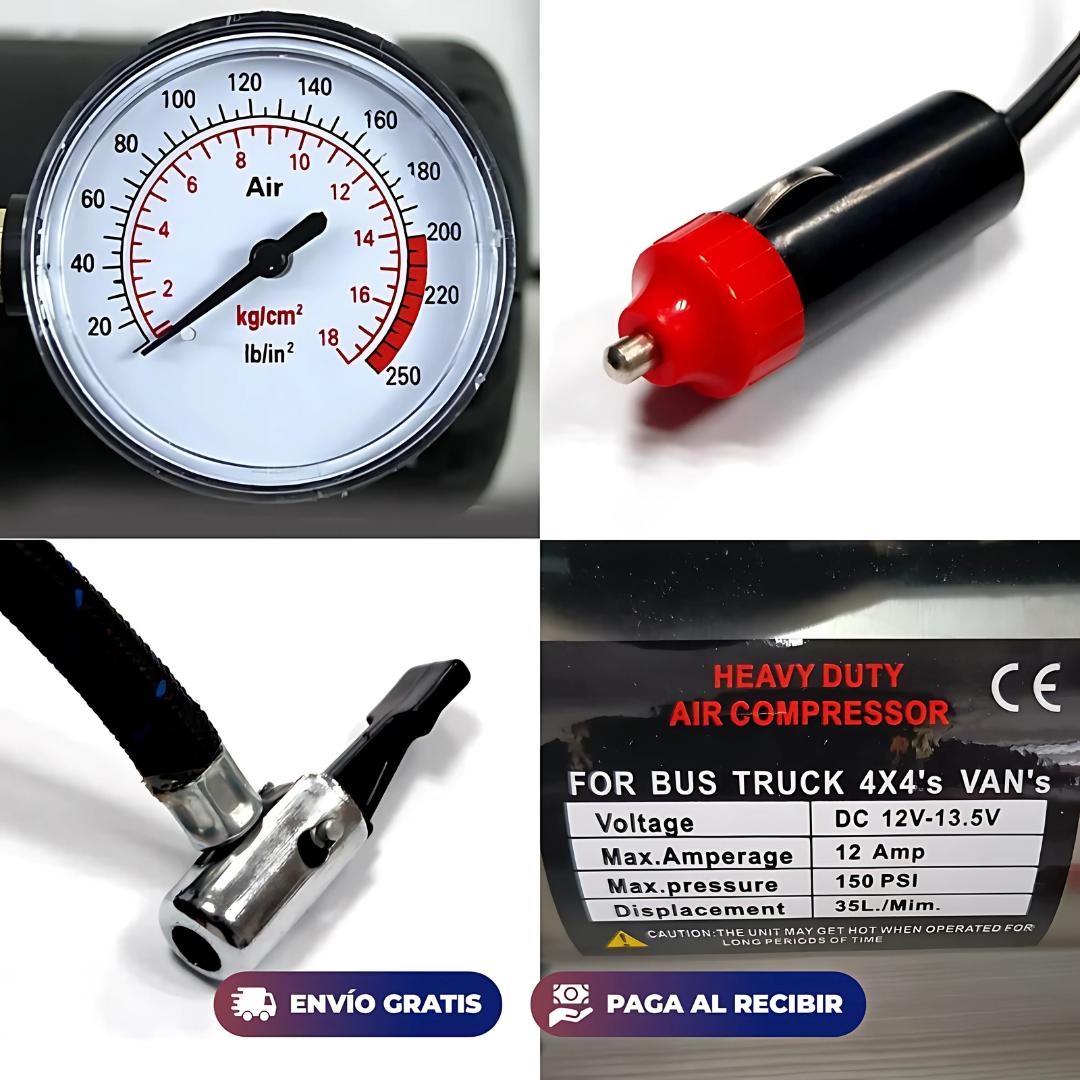 Compresor AirFlex Pump - Inflado veloz para tu vehículo o juego, dondequiera que vayas.
