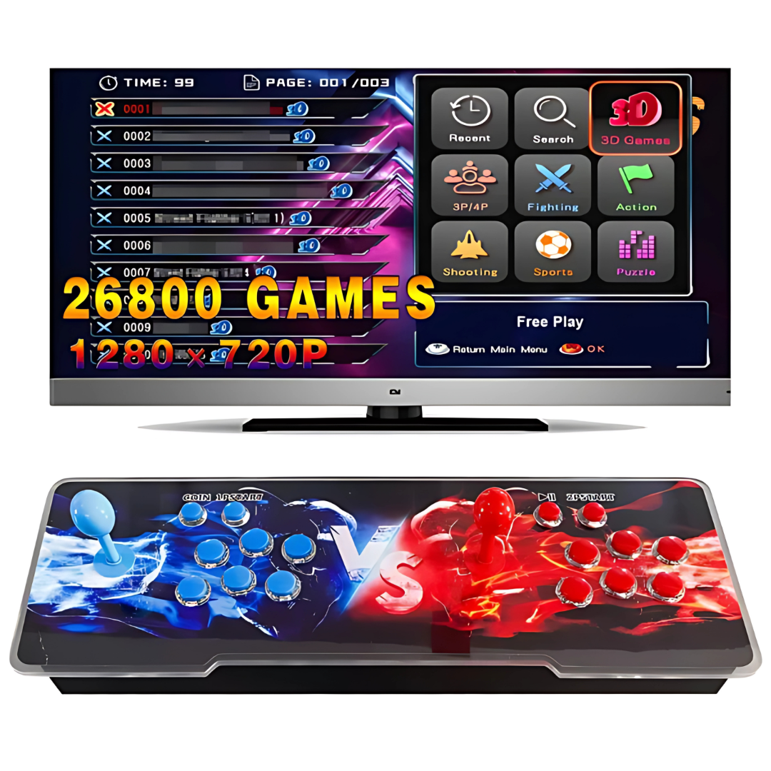 Consola Pandora - Conecta, enciende y viaja en el tiempo: una máquina con décadas de videojuegos icónicos.
