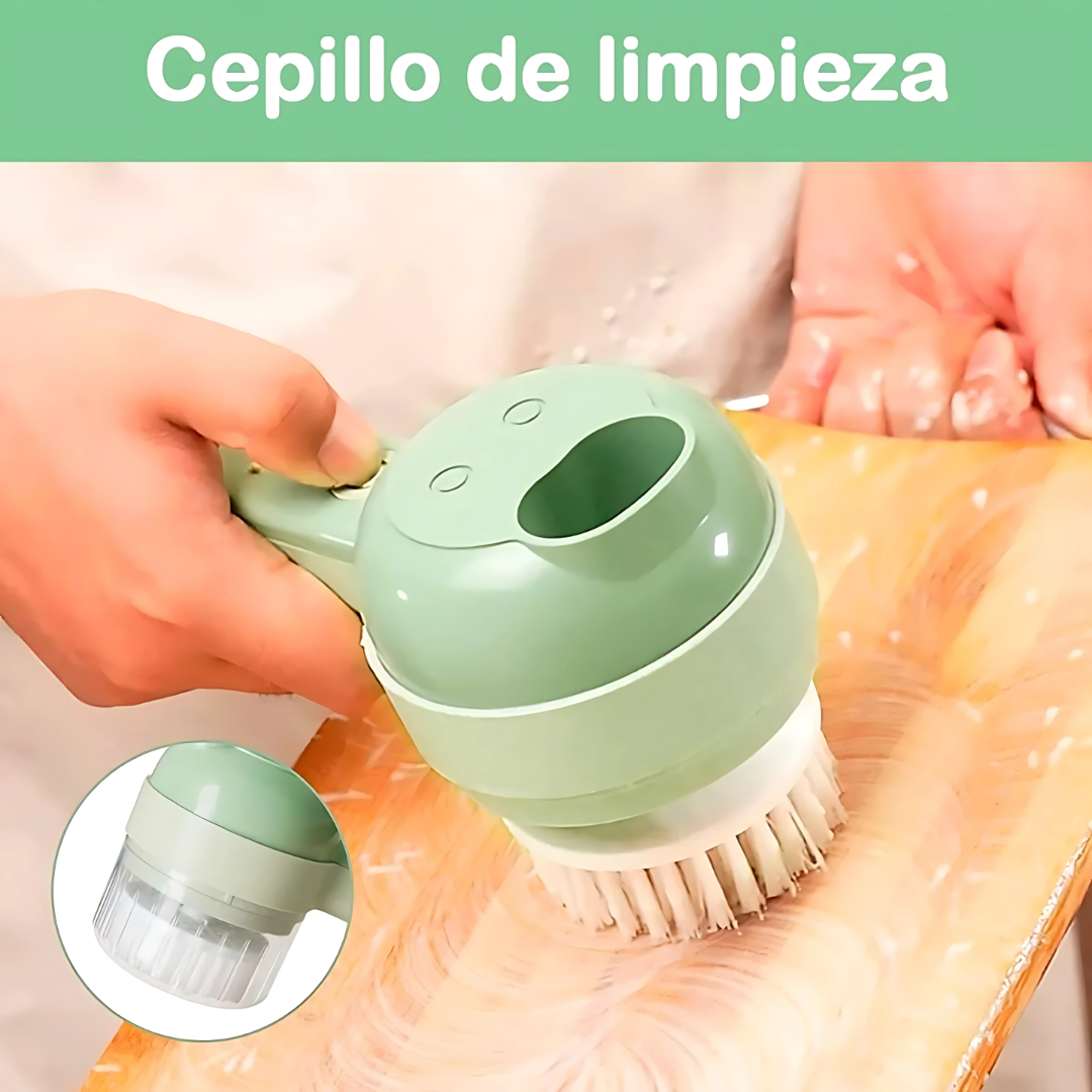 Cortador Eléctrico SlicePro™ 4 en 1 - Ahorra tiempo en la cocina: pica, ralla y tritura sin esfuerzo.