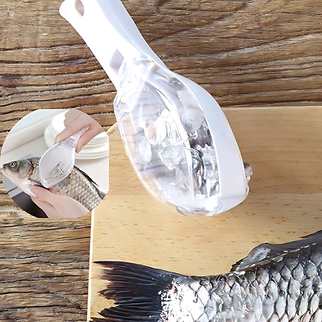 Descamador de Pescado con Depósito – Quita escamas sin ensuciar