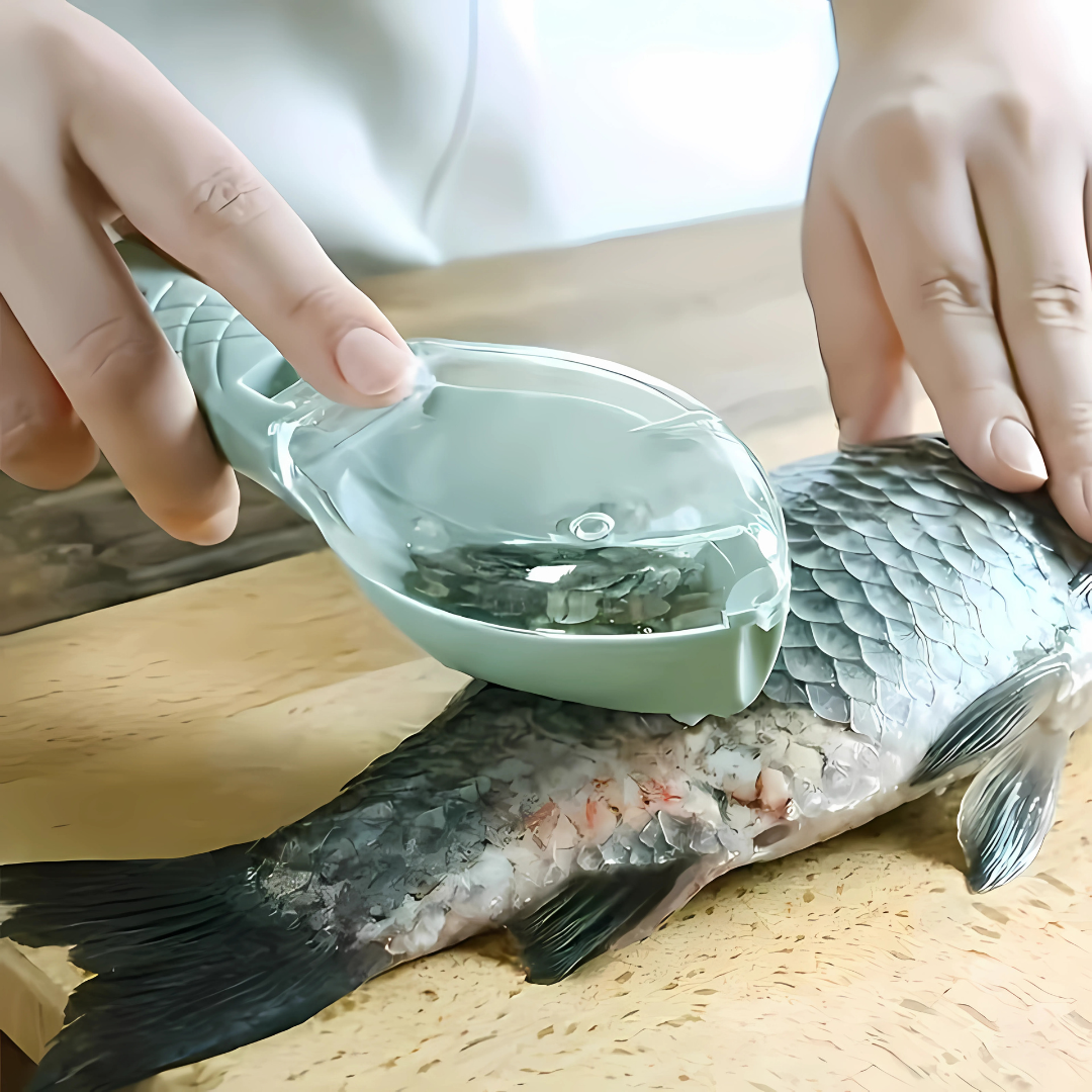 Descamador de Pescado con Depósito – Quita escamas sin ensuciar