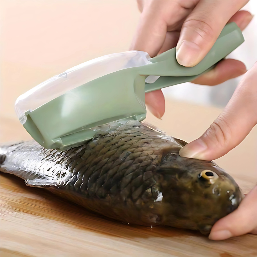 Descamador de Pescado con Depósito – Quita escamas sin ensuciar