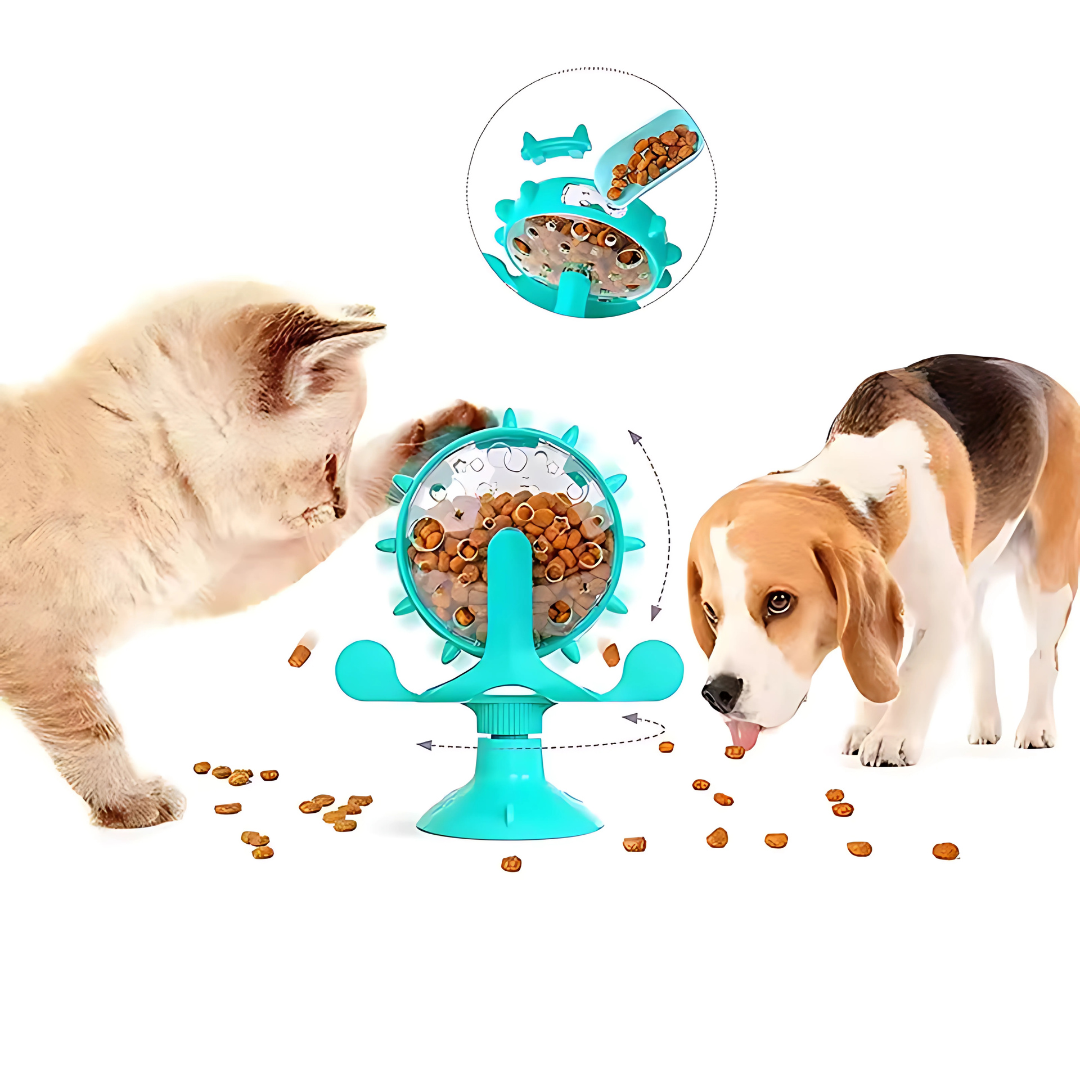 Dispensador SnackSpin - Gira y alimenta: mantén a tu mascota entretenida mientras come.