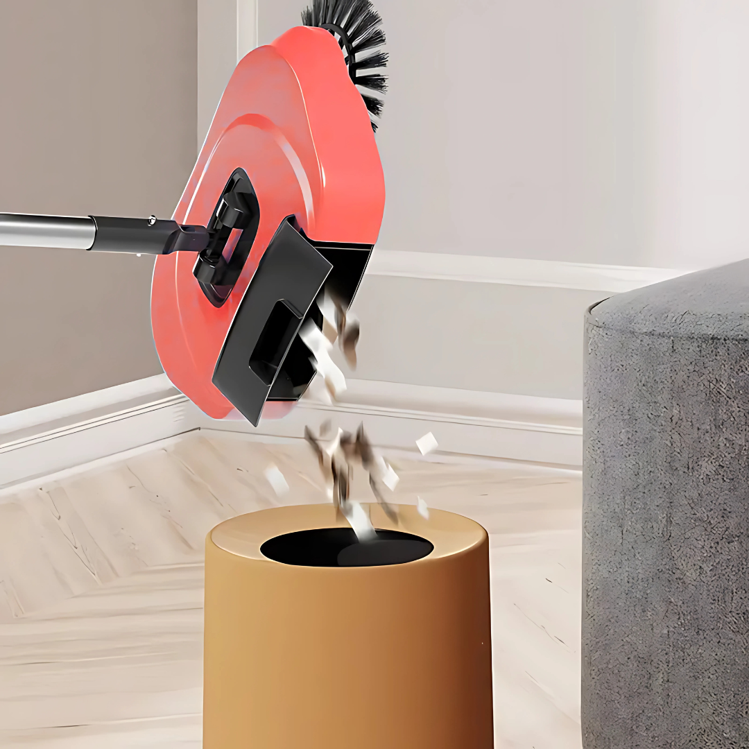 Escoba Giratoria SweetPRO - Limpieza sin esfuerzo: olvídate de agacharte y recoge todo en una pasada.