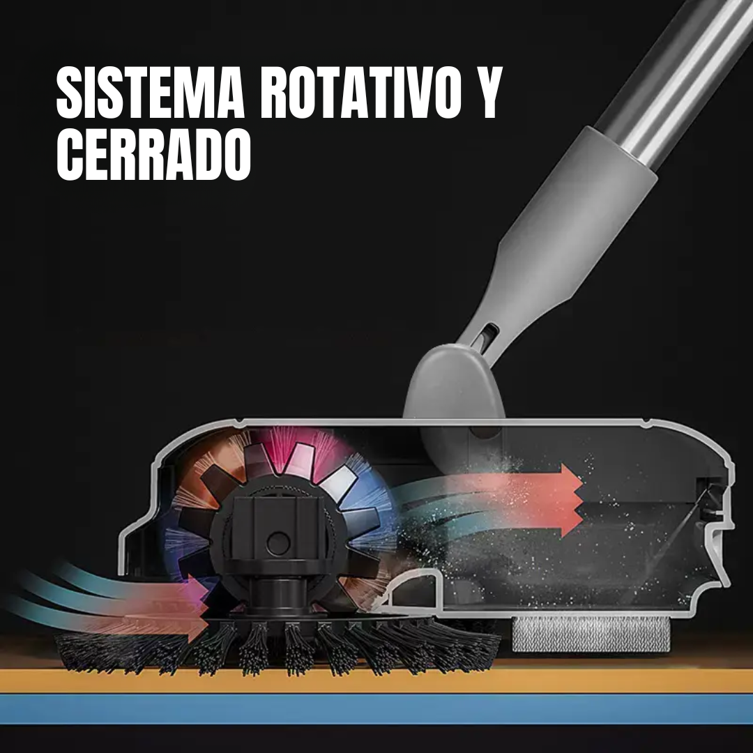 Escoba Giratoria SweetPRO - Limpieza sin esfuerzo: olvídate de agacharte y recoge todo en una pasada.