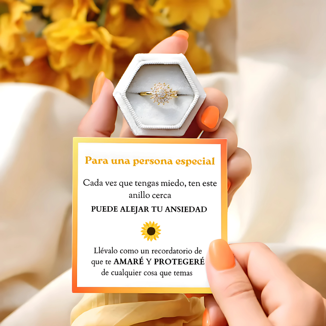 Anillo Giratorio BloomShine™ - Inspirado en girasoles, diseñado para mujeres que iluminan todo a su paso.