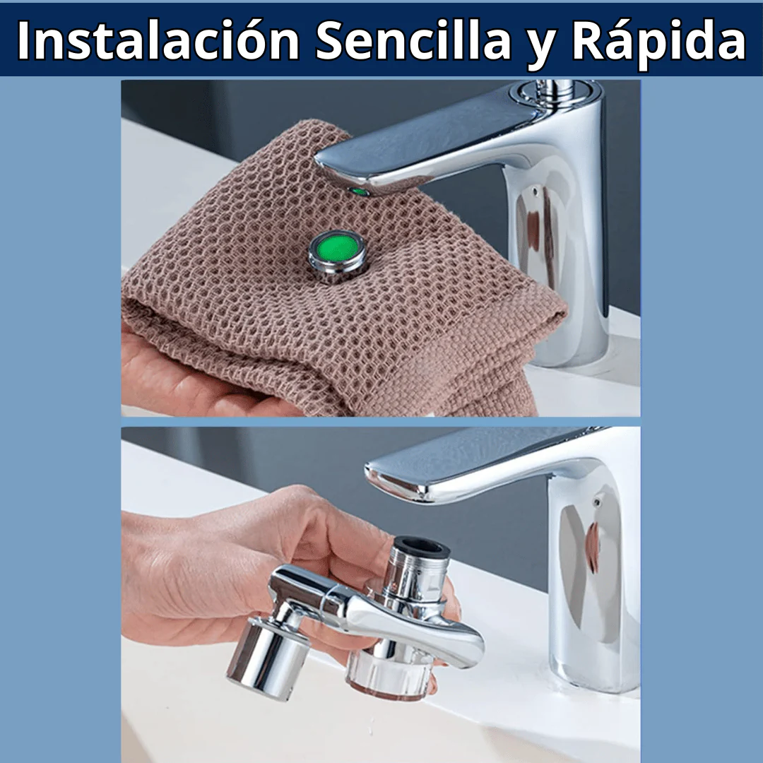 Grifo EcoSpin Pro – Gira, enjuaga y ahorra en cada uso.