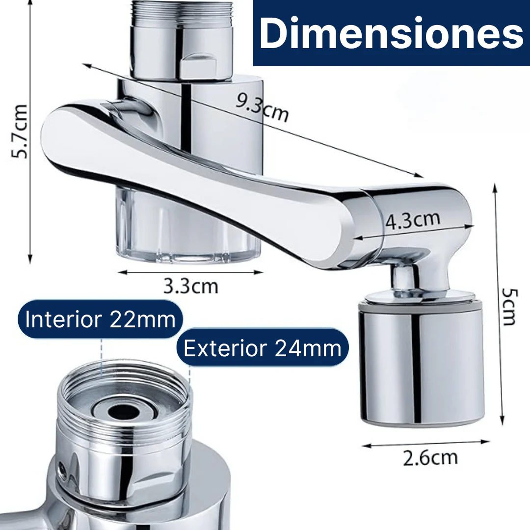 Grifo EcoSpin Pro – Gira, enjuaga y ahorra en cada uso.