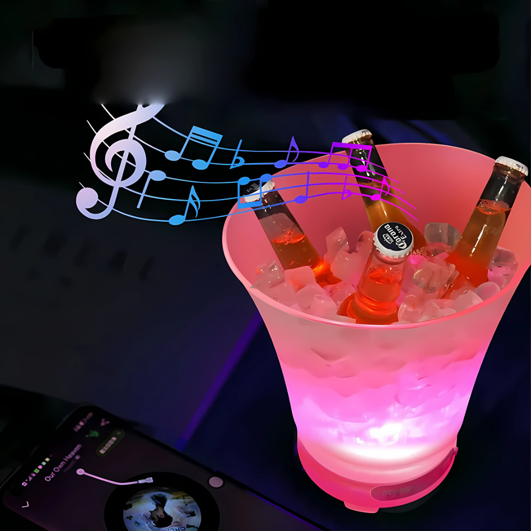 Hielera Parlante FrostVibe™ Bucket - nfría tus cervezas y enciende la fiesta: todo en un solo balde.