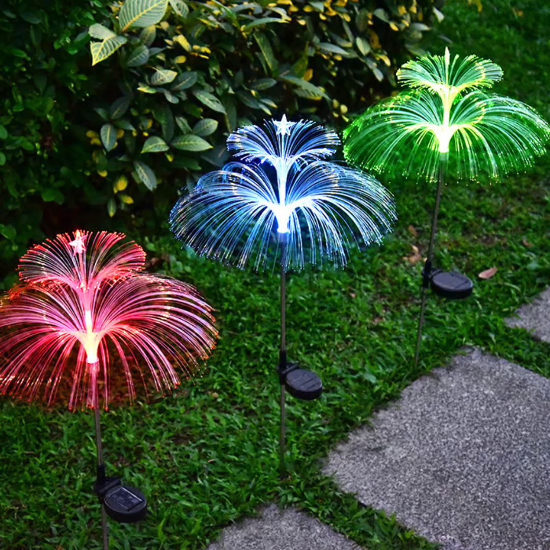 SolarBlossom Deluxe – Pack de 2 Flores Luminosas Solares Resistentes al Agua