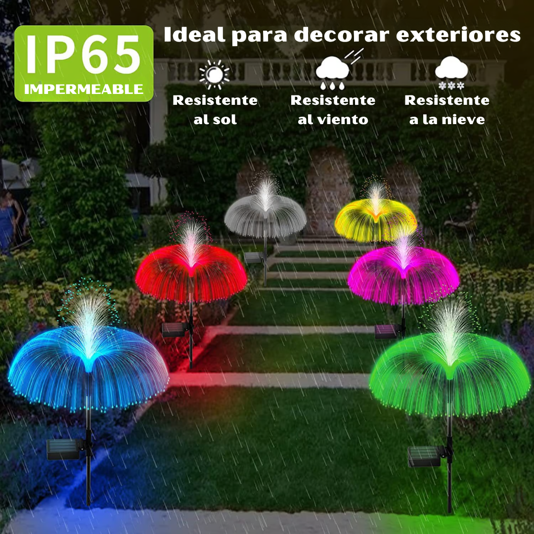 SolarBlossom Deluxe – Pack de 2 Flores Luminosas Solares Resistentes al Agua