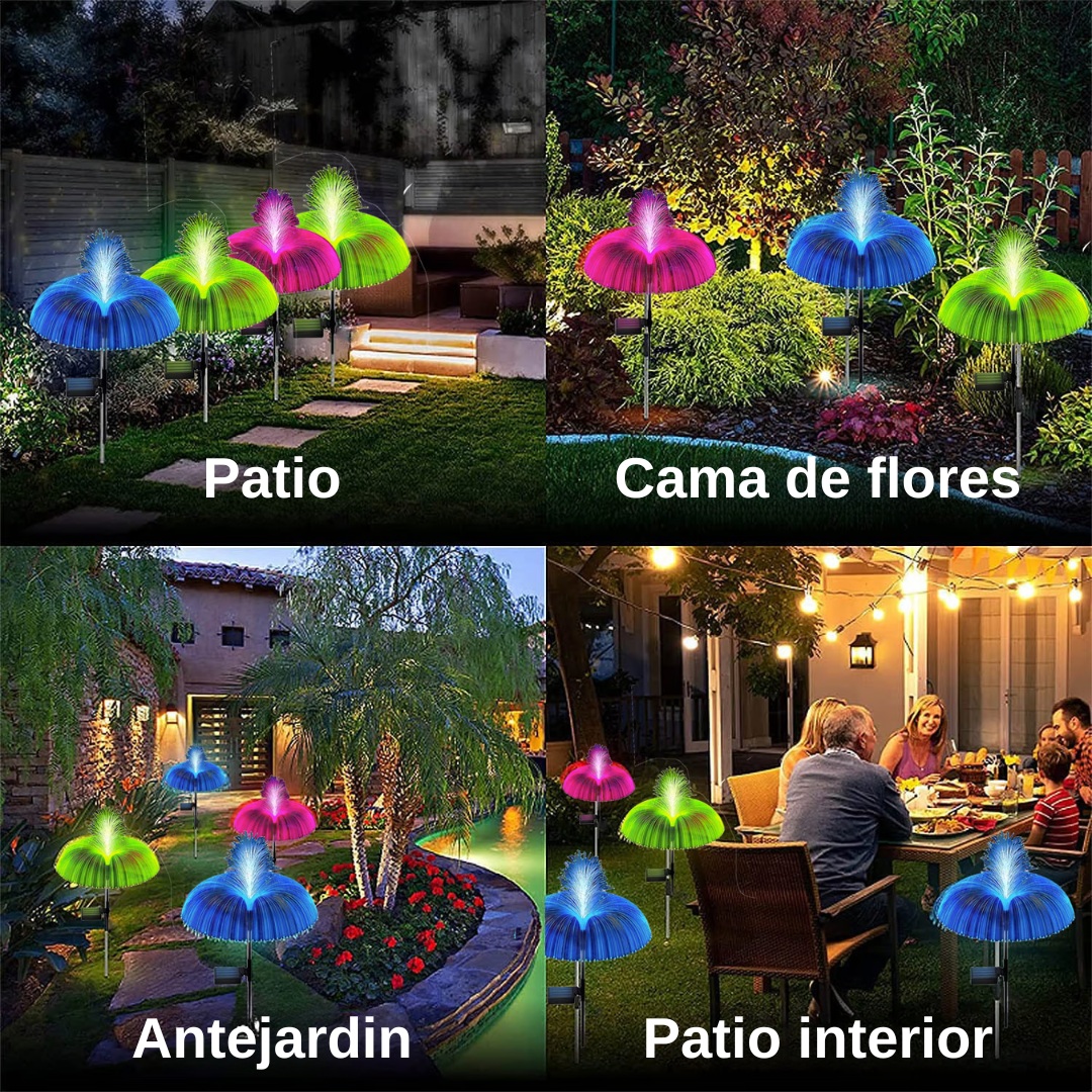 SolarBlossom Deluxe – Pack de 2 Flores Luminosas Solares Resistentes al Agua