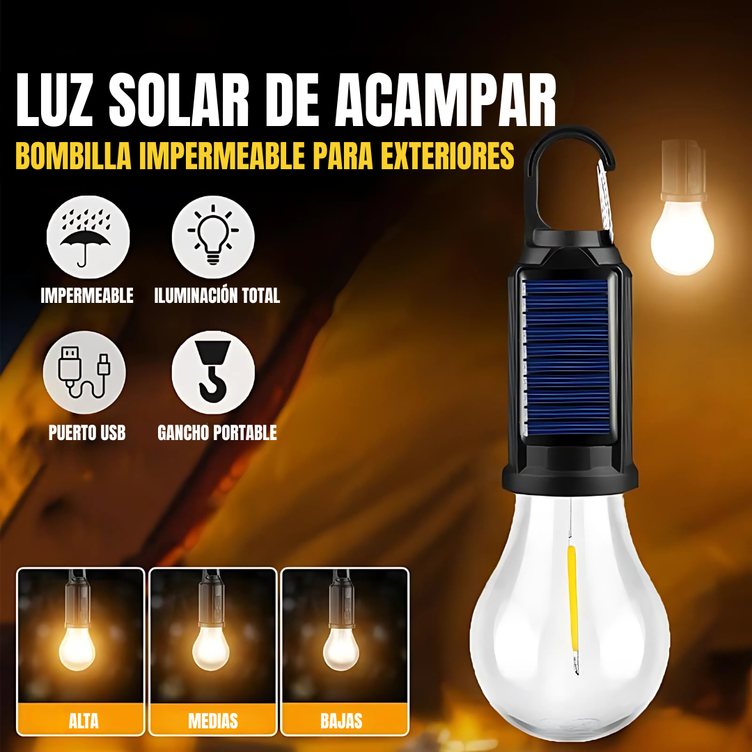 Lámpara Acampar GlowMate Solar - Cuélgala donde quieras, ilumina cuando lo necesites.