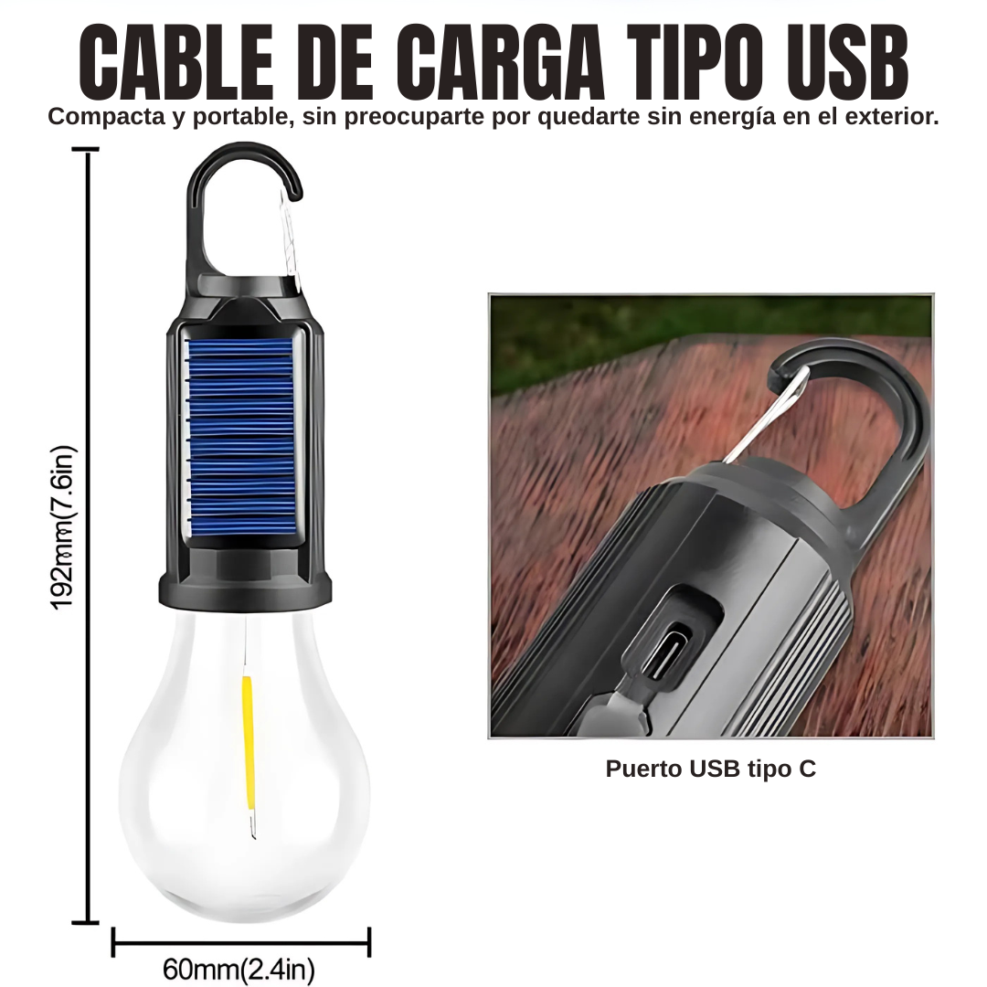 Lámpara Acampar GlowMate Solar - Cuélgala donde quieras, ilumina cuando lo necesites.