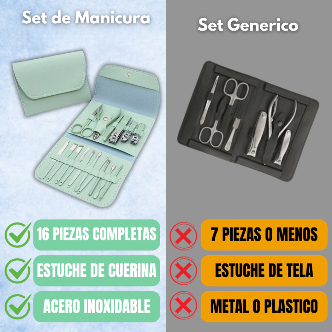 GlamTouch – Set de Manicura y Pedicura 16 en 1